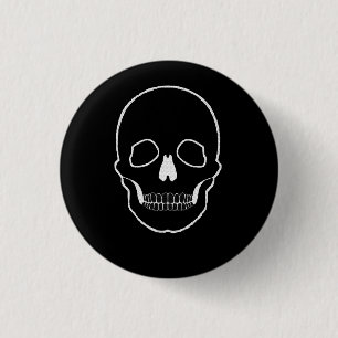 Skull White Ronde Button 3,2 Cm