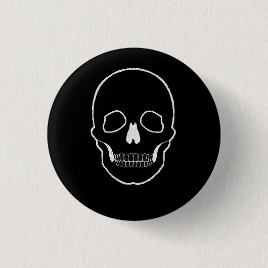 Skull White Ronde Button 3,2 Cm (Voorkant)