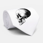 Skull White Stropdas (Opgerold)