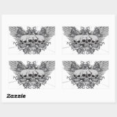 Skull Wings Rechthoekige Sticker (Vel)