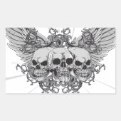 Skull Wings Rechthoekige Sticker (Voorkant)