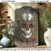 Skull With Baroque Gold Ruby Crown DW6 Decoupage Tissuepapier