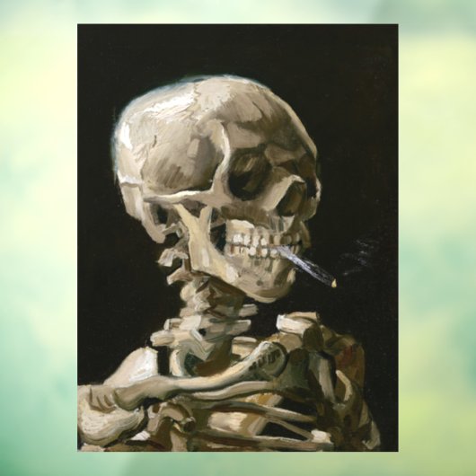Skull with Burning Cigarette by Vincent van Gogh Raamsticker (Vel 3)