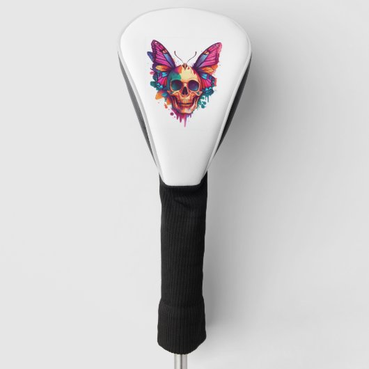 Skull with Butterfly Wings Golfheadcover (Voorkant)