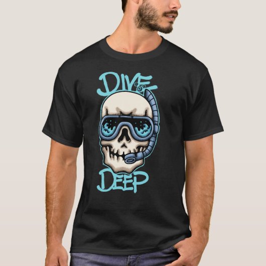 Skull with Dive Gear streetwear  T-shirt (Voorkant)