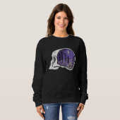 Skull with Forest Nighttime Camping Scene True Cri Trui (Voorkant volledig)