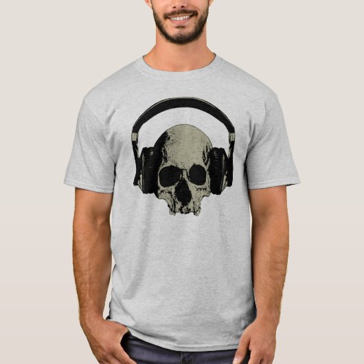 skull with headphones t-shirt (Voorkant)