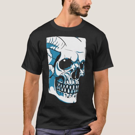 Skull with horns t-shirt (Voorkant)