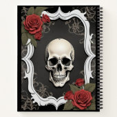 Skull with Roses and White Frame Notitieboek (Achterkant)