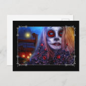 Skull Woman and Black Holly Briefkaart (Voorkant / Achterkant)