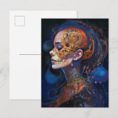  Skull Woman Surreal Art Briefkaart (Voorkant / Achterkant)