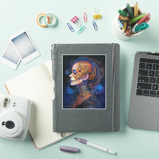  Skull Woman Surreal Art Sticker (iPad Cover)
