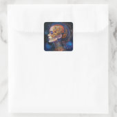 Skull Woman Surreal Art Vierkante Sticker (Tas)