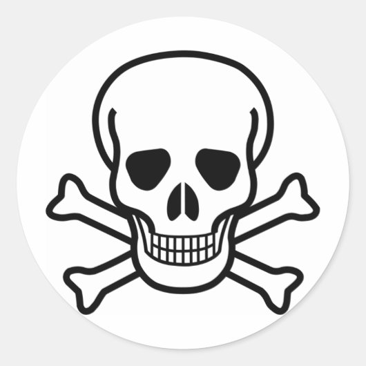 Skull x Crossbones Ronde Sticker (Voorkant)