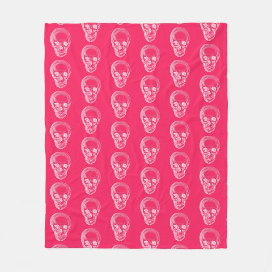 Skull Xray Pink Fleece Blanket (Voorkant)