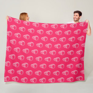 Skull Xray Pink Fleece Blanket