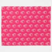Skull Xray Pink Fleece Blanket (Voorkant (Horizontaal))