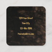 Skull Yellow Sunflower Gothic  Sepia Sketch Vierkante Visitekaartje (Achterkant)