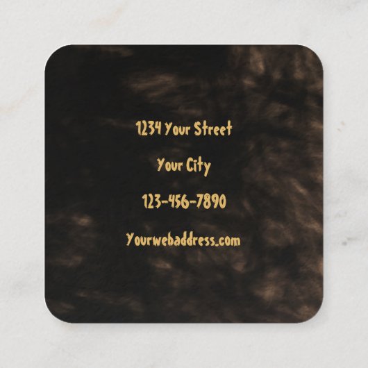 Skull Yellow Sunflower Gothic  Sepia Sketch Vierkante Visitekaartje (Achterkant)