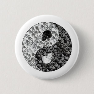 Skull Yin Yang Ronde Button 5,7 Cm