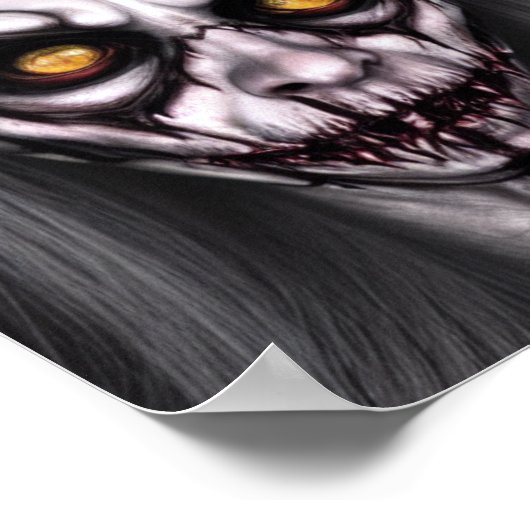 Skull Zombie Witch Spooky Eyes Woman Poster (Hoek)