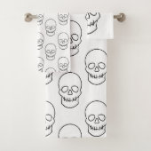 Skull - Zwart en wit Bad Handdoek (Insitu)