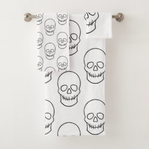 Skull - Zwart en wit Bad Handdoek