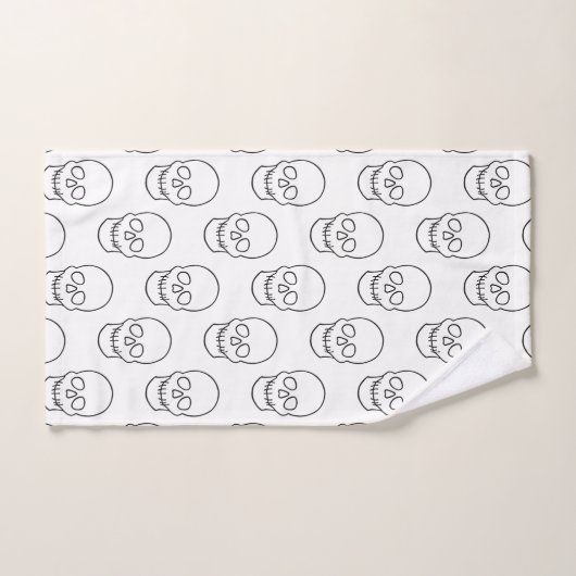 Skull - Zwart en wit Bad Handdoek (Handdoek)