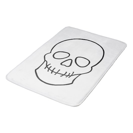 Skull - Zwart en wit Badmat (Gekanteld)