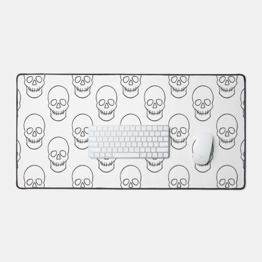 Skull - Zwart en wit Bureaumat (Keyboard & Muis)