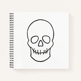Skull - Zwart en wit Notitieboek