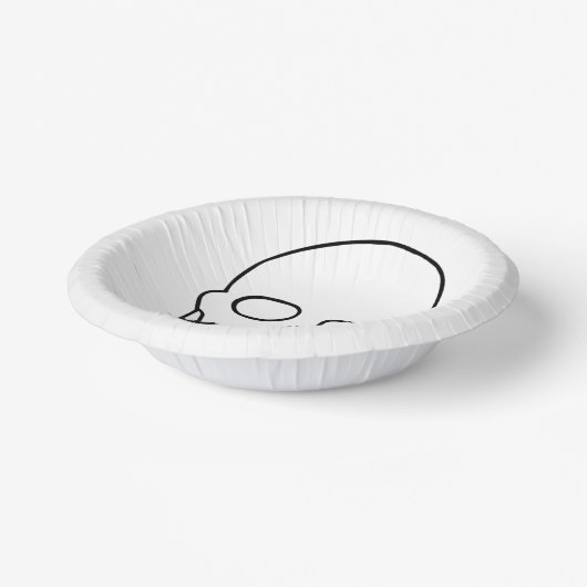 Skull - Zwart en wit Papieren Kommen (Gebogen)