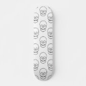 Skull - Zwart en wit Persoonlijk Skateboard (Voorkant)