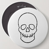 Skull - Zwart en wit Ronde Button 6,0 Cm (Voorkant /achterkant)