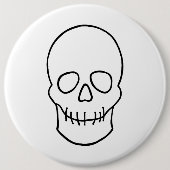 Skull - Zwart en wit Ronde Button 6,0 Cm (Voorkant)