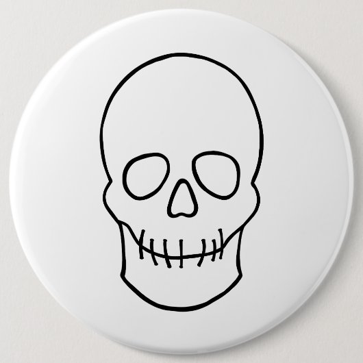 Skull - Zwart en wit Ronde Button 6,0 Cm (Voorkant)