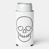 Skull - Zwart en wit Seltzer Blikjeskoeler (Seltzer Voorkant)
