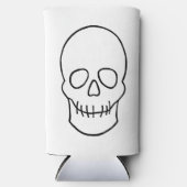 Skull - Zwart en wit Seltzer Blikjeskoeler (Voorkant)