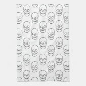 Skull - Zwart en wit Theedoek (Verticaal)