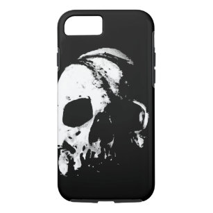 Skull Zwart Wit Metal Rock Fantasy Pop Art iPhone 8/7 Hoesje
