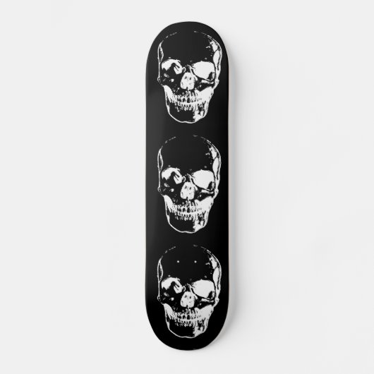 Skull - Zwart-wit Persoonlijk Skateboard (Voorkant)