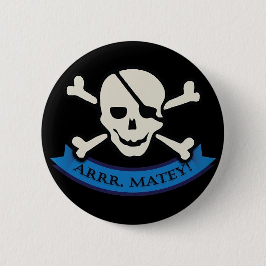 Skull - Zwarte standaard, 2¼ inch ronde Button (Voorkant)