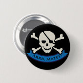 Skull - Zwarte standaard, 2¼ inch ronde Button (Voorkant /achterkant)