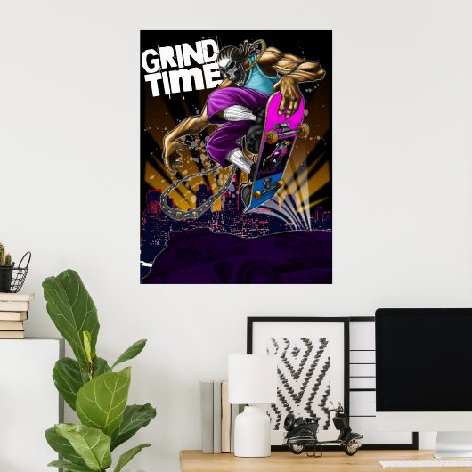 skullboarderjpg poster (Thuiskantoor)
