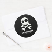 Skullen en Botten Kinder Halloween Ronde Sticker (Envelop)
