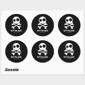 Skullen en Botten Kinder Halloween Ronde Sticker (Vel)