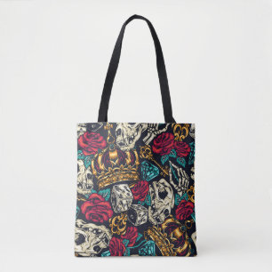 Skullen en diamanten tote bag