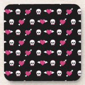 Skullen en harten bier onderzetter (Voorkant)