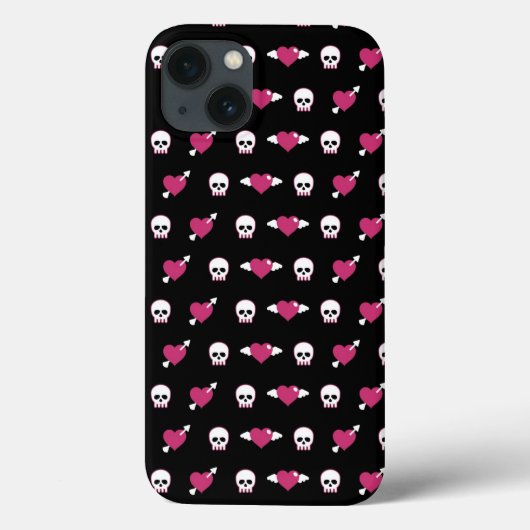 Skullen en harten Case-Mate iPhone case (Achterkant)