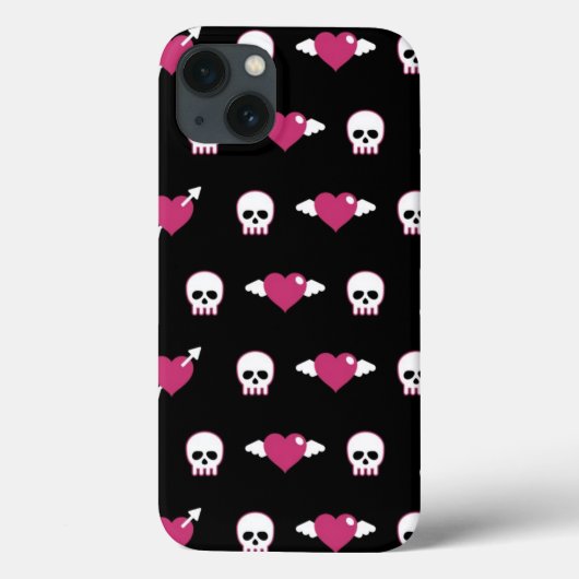 Skullen en harten Case-Mate iPhone case (Achterkant)